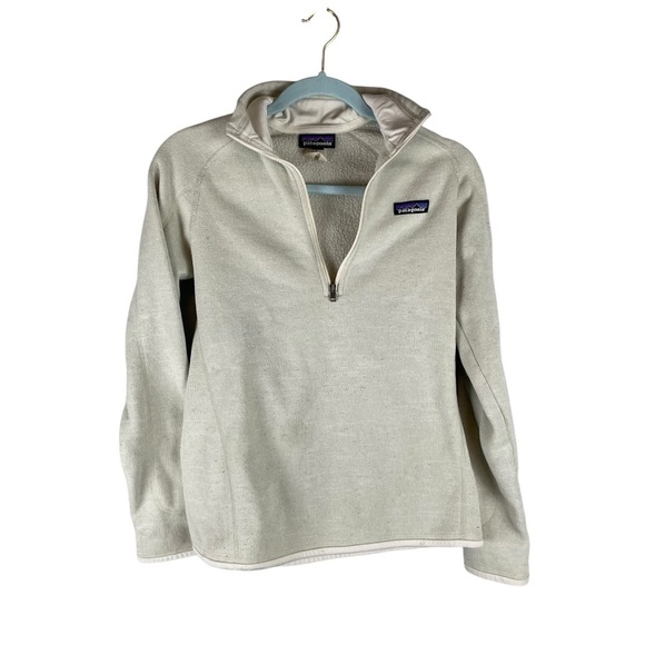 Patagonia Cream Tan 1/4 Zip Pullover Sweater size Small - Picture 1 of 7